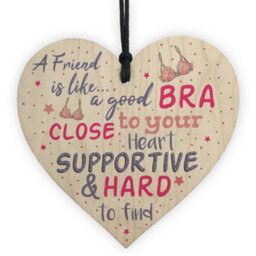 Red Ocean Handmade Novelty Friendship Best Friend Gift Wooden Heart Thank You Chic Plaque Keepsake Gift For Her - thumbnail 1