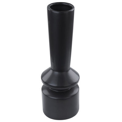 Beliani Flower Vase Peania Ceramic 30 Cm Black - image 1