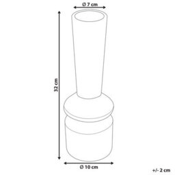Beliani Flower Vase Peania Ceramic 30 Cm Black - thumbnail 3