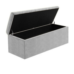 Safar 90Cm Wide Ottoman Storage Box - Silver Naples Ottoman Box With Storage - thumbnail 5