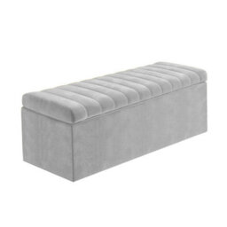 Safar 90Cm Wide Ottoman Storage Box - Silver Naples Ottoman Box With Storage - thumbnail 4