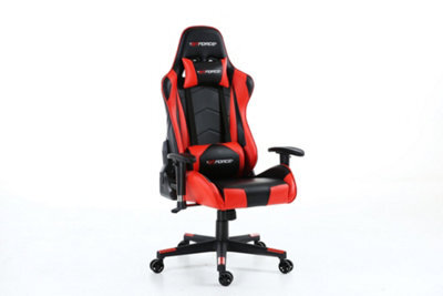 Gtforce Pro Fx Reclining Sports Racing Gaming Office Desk Pc Car Faux Leather Chair (Red) - image 1
