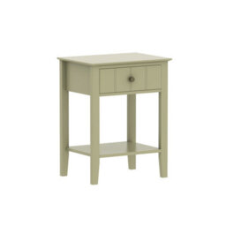 Melody Maison Sage Green One Drawer Bedside Table With Shelf - Padstowe Sage Green Range - thumbnail 6