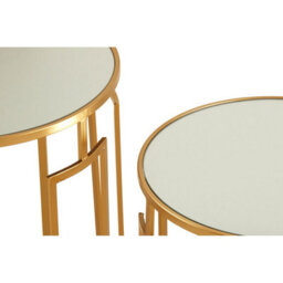 Orsina Set Of 2 Mirrored Top Round Side Tables,gold Nesting Tables For Lounge,bohemian  Accent Tables, Small Tables - thumbnail 6