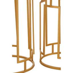 Orsina Set Of 2 Mirrored Top Round Side Tables,gold Nesting Tables For Lounge,bohemian  Accent Tables, Small Tables - thumbnail 5