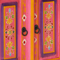 Berkfield Tv Cabinet Pink 110X30X40 Cm Solid Wood Mango - thumbnail 8