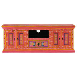 Berkfield Tv Cabinet Pink 110X30X40 Cm Solid Wood Mango - thumbnail 4