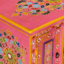 Berkfield Tv Cabinet Pink 110X30X40 Cm Solid Wood Mango - thumbnail 9