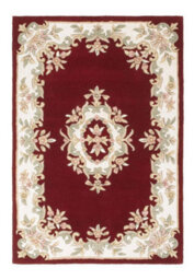 Handmade Bordered Floral Wool Easy To Clean Red Traditional Rug For Living Room & Bedroom-120Cm X 180Cm - thumbnail 4