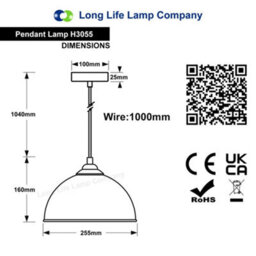 Long Life Lamps Company Vintage Industrial Ceiling Barn Pendant Light Rustic Lamp Shade H3055 - thumbnail 2