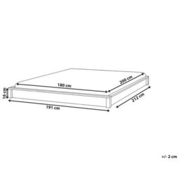 Beliani Bed Without Headboard Wood Antras 180 X 200 Cm (Eu Super King) Dark Brown - thumbnail 3