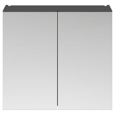 FNX Bathrooms Element Fitted Wall Hung 2 Door Mirror Unit 800mm Gloss Grey - image 1
