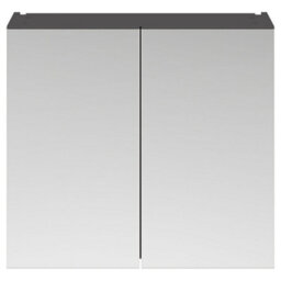 FNX Bathrooms Element Fitted Wall Hung 2 Door Mirror Unit 800mm Gloss Grey