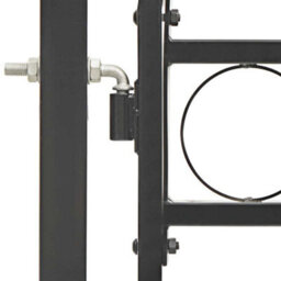 Berkfield Elegant Fence Gate With Arched Top Steel 100X125 Cm Black - thumbnail 5