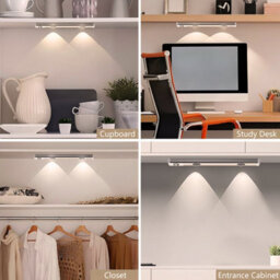 3Pcs Motion Sensor Closet Lights, Rechargeable 3 Color Temps Magnetic Dimmable Cabinet Lights For Wardrobe, Pantry - thumbnail 9