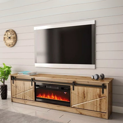 Granero Tv Cabinet With Built In Electric Fireplace Modern Living Room Entertainment Unit Wotan - image 1