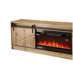 Granero Tv Cabinet With Built In Electric Fireplace Modern Living Room Entertainment Unit Wotan - thumbnail 3