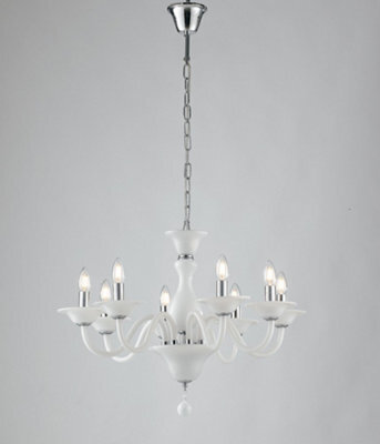 Luminosa Lighting Luminosa Soffio 8 Light Chandeliers White 71X50Cm - image 1