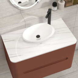 Royal Bathrooms Venice 800mm Terracotta Clay Wall Mounted Bathroom Countertop Vanity Unit 2 Drawer With Nova Basin - thumbnail 6