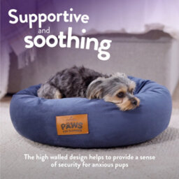 Slumberdown Paws For Slumber Donut Pet Bed, Navy, Small, 55Cm Diameter - thumbnail 3