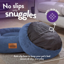 Slumberdown Paws For Slumber Donut Pet Bed, Navy, Small, 55Cm Diameter - thumbnail 5