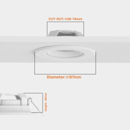 Paul Russells Led Downlight White Non-Dimmable Tilt Recessed Ceiling Spotlight 4.8W 400 Lumens Ip44 Warm White 3000K Pack Of 6 - thumbnail 2