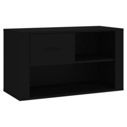 Berkfield Elegant Shoe Cabinet Black 80X35X45 Cm Engineered Wood - thumbnail 1