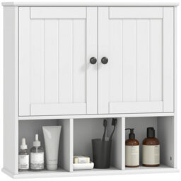 Homcom Bathroom Wall Cabinet, Medicine Cabinet With Open Compartments, Shelf - thumbnail 2