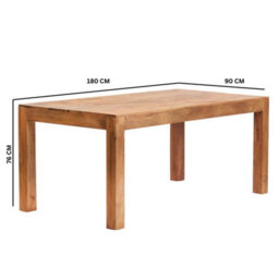 Wyld Haus Manila 180Cm Light Mango Wood Dining Set With 6 Slatted Chairs - thumbnail 4