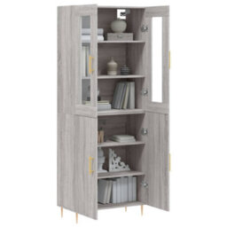 Berkfield Highboard Grey Sonoma 69.5X34X180 Cm Engineered Wood - thumbnail 3