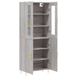 Berkfield Highboard Grey Sonoma 69.5X34X180 Cm Engineered Wood - thumbnail 4