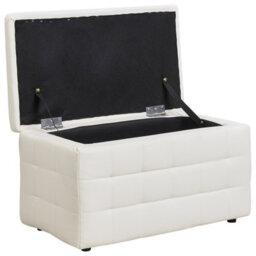 Beliani White Faux Leather Tufted Storage Ottoman Bench, Hinged Lid, 72 X 42 X 40 Cm - thumbnail 5