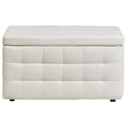 Beliani White Faux Leather Tufted Storage Ottoman Bench, Hinged Lid, 72 X 42 X 40 Cm - thumbnail 1
