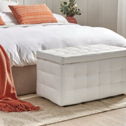 Beliani White Faux Leather Tufted Storage Ottoman Bench, Hinged Lid, 72 X 42 X 40 Cm - thumbnail 2