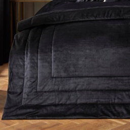 Laurence Llewelyn-Bowen Chic Luxury Soft Velvet Frame Stitched Warm And Cosy Bedspread