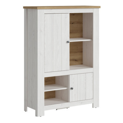Furniture To Go Celesto 2 Door 4 Shelves Cabinet In White And Oak - image 1