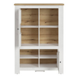 Furniture To Go Celesto 2 Door 4 Shelves Cabinet In White And Oak - thumbnail 2
