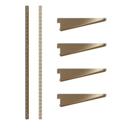 Rothley Twinslot Shelving Kit Matt Black 1600mm (H) 120mm (D)