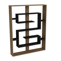 Decorotika Esteban Geometric Bookcase Shelving Unit Oak & Black - thumbnail 4