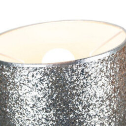 Happy Homewares Modern And Designer Bright Silver Glitter Fabric Pendant/lamp Shade 25Cm Wide - thumbnail 2
