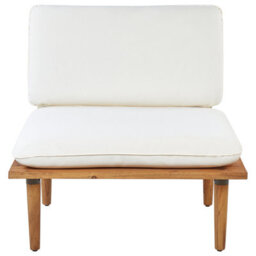 Beliani Garden Lounge Set With Table 4 Seater Frascati Modular Certified Acacia Wood Off-White - thumbnail 6