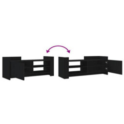 Berkfield Tv Cabinet Black 100X35X40 Cm Engineered Wood - thumbnail 7