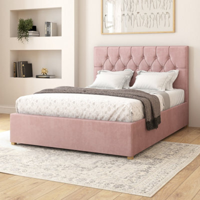 Aspire Olivier Electric Adjustable Bed Upholstered With Pocket Sprung Mattress Uk Made, Plush Blush, Size Single - image 1