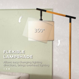 Wyld Haus Liloel Veel Brown Metal Floor Lamp With Rotating Cream Shade And E27 Led Bulb - thumbnail 4