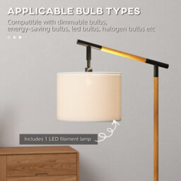 Wyld Haus Liloel Veel Brown Metal Floor Lamp With Rotating Cream Shade And E27 Led Bulb - thumbnail 6