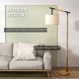 Wyld Haus Liloel Veel Brown Metal Floor Lamp With Rotating Cream Shade And E27 Led Bulb - thumbnail 3