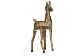 Beliani Christmas Decoration Led Akureyri Reindeer 110 Cm Gold - thumbnail 7