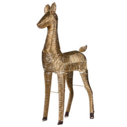 Beliani Christmas Decoration Led Akureyri Reindeer 110 Cm Gold - thumbnail 4