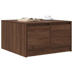 Berkfield Coffee Table With Drawers Brown Oak 70.5X70X40 Cm - thumbnail 4