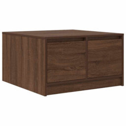 Berkfield Coffee Table With Drawers Brown Oak 70.5X70X40 Cm - thumbnail 2